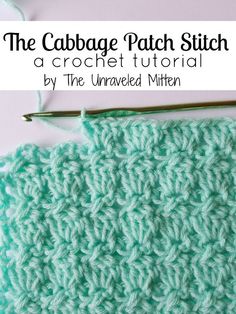 the cabbage patch stitch is crocheted and ready to be worked on with yarn