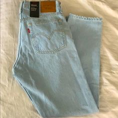 Brand New Never Worn Denim Jeans Ripped, Levi’s Jeans, High Rise Mom Jeans, Levi’s 501, Faded Denim, Button Fly Jeans, Tapered Jeans, Light Wash Jeans, Jeans Color