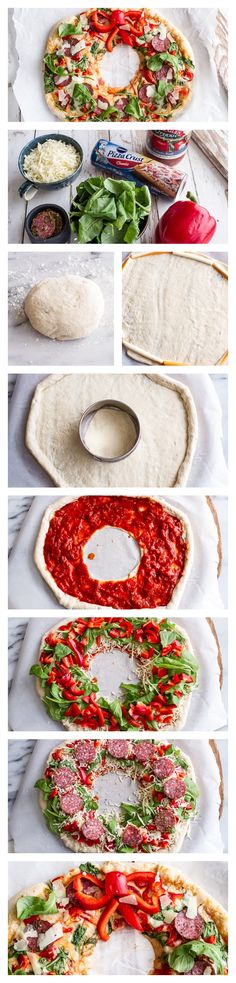 the process for making pizzas is shown here