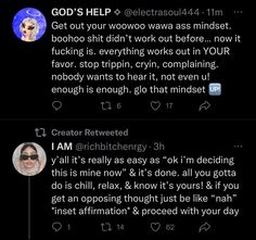 two tweets with the same caption on them, one says god's help