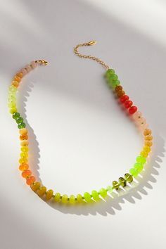 Rainbow Stone Necklace Beaded Green Necklace, Rainbow Stone Necklace, Multicolor Natural Stones Necklace, Lavender Beaded Bracelet, Rainbow Gemstone Beaded Necklace, Elegant Rainbow Gemstone Bead Necklace, Vibrant Rainbow Beaded Necklaces, Bead Things, Colorful Beaded Necklace