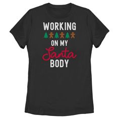 If you're looking for the jolliest new trends this Christmas, you're in the right place! Show off your unique fashion style with this Lost Gods Working On My Santa Body Women's Graphic T-Shirt! This tee features the text: " Working On My Santa Body," with a line of Christmas trees and gingerbread cookies across the front. There’s no end to the awesomeness you’ll find when you shop tees by Lost Gods Collective. Come on, you know you want to come get lost with us! Working Mom Gifts, Unique Fashion Style, Navarre Beach, Step Mom Gifts, Personalized Gifts For Mom, Graphic Tee Design, Boyfriend T Shirt, Home T Shirts, Tour Shirt