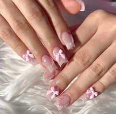 Aesthetic Gel X Nails, Coquette Nails Short Square, Short Square Nails Aesthetic, Square Coquette Nails, Nail Ideas For Spring Square, Coquette Square Nails, Coquette Nails Square, French Nails Square Short, Coquette Short Nails