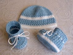 Baby boy hat and booties set, 3-6 months, blue and white cotton hand crocheted, gift for baby boy. Booties sole length approx  10 cm (3.9 in )- 3-6 months. The circumference of the  head is approx 40-44 cm ( 15.7-17.3 in) . Please note: actual color may vary on your monitor. Baby Boy Hat, Baby Boy Hats, 6 Month Baby, Boy Hat, Clothing Sets, Crochet Gifts, Boys Clothing, Baby Month By Month, Etsy Baby