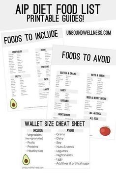 When I first heard about the Autoimmune Protocol (or AIP) diet, I felt the same way that most do… overwhelmed! What the heck was okay to eat? What wasn’t allowed? I have tons of AIP recipes on my blog, and now I’m excited to be sharing a complete AIP diet food list along with printable … Aip Protocol List, Unbound Wellness, Breakfast Low Carb, Auto Immune, Inflammatory Diet