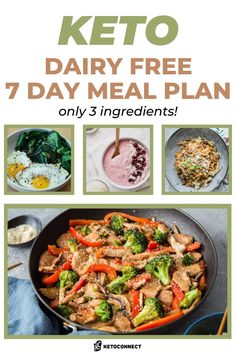 Dairy Free Diet Plan, Cut Out Dairy, Keto Dairy, Keto Breakfast Ideas, 500 Calorie, Day Meal Plan