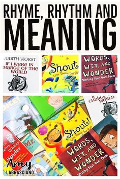 some children's books with the words rhyme, rhym and meaning