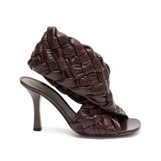 *Never Worn Nwb* Bottega Veneta -The Chunky Crossover Straps Wrap Around The Heel And Are Adorned With A Twisted Variation Of The Motif, Then Sit On A High Stiletto Heel. -Leather And Rubber Sole - Color: Dark Brown (Chocolate Sprea) -Size: 38 -Heel: 9cm (3.5”) -100% Lambskin Leather -Made In Italy Aesthetic Sandals, Sandle Heels, Bottega Veneta Sandals, Woven Leather Sandals, Bottega Veneta Shoes, Refined Aesthetic, Brown Leather Sandals, Leather Sandals Women, Leather Clutch Bags