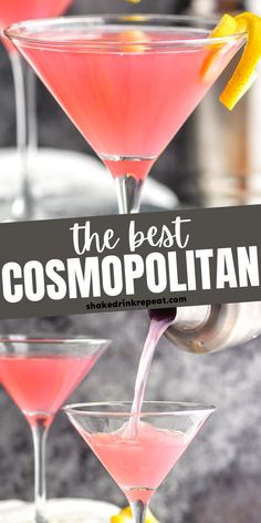 the best cosmopolian cocktail recipe is made with pink lemonade and vodka