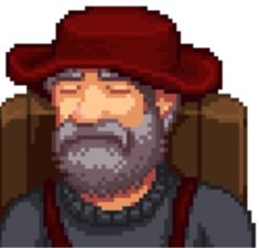 an old man wearing a red hat