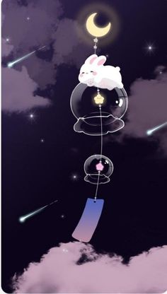 an image of a rabbit floating in the sky