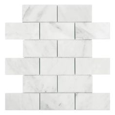 a white marble mosaic tile with an irregular pattern in the middle and diagonals on each side