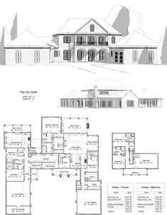 two story house plans with large windows and lots of room