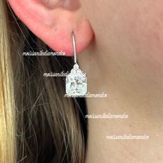 These Stunning Moissanite Diamond Dangle Drop Earrings, are a great gift, and are sure to compliment any outfit you choose. Our Jewelry is all handmade to assure durability and quality. Length: 2.4 cm Main Stone Size: 8 mm X 8 mm (2 Carat / each) Main Stone Colour: Clear White Main Stone Shape: Princess Cut Metal: Real Solid 925 Sterling Silver Hallmark: 925 Plating: Rhodium Plated Stones Setting: Prong Stones: High Quality Lab Moissanite Diamond Finish: High Polished Guaranteed High Quality Com Square Diamond Earrings, Stone Colour, Square Diamond, Clear White, Square Cut, 2 Carat, Moissanite Diamonds, Wedding Earrings, Stone Settings