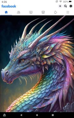 an image of a colorful dragon on facebook