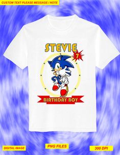 sonic birthday boy t - shirt with an image of the character from sonic on it