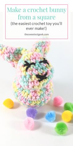 crochet bunny from a square the easyest crochet toy you'll ever make