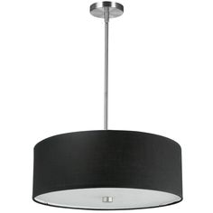 Dainolite Ltd - 571-204P-PC-BK - Four Light Pendant - Everly - Black Everly Pendant Light, Drum Lighting, Everly Pendant, Drum Pendant Lighting, Drum Pendant, Black Shade, Black Pendant, Light Bulb Types, Hanging Pendant Lights