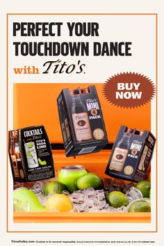 an advertisement for the new tio's cocktails is shown in this ad