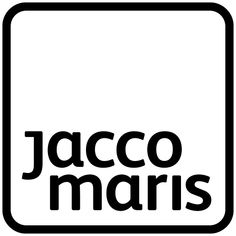 the jaco mars logo is shown in black and white