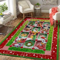 mickey mouse christmas themed area rug