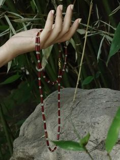 「Chinoiserie」Natural Red Agate Chalcedony Beaded Necklace | Three Fleas Red Agate Beaded Necklaces With Round Beads, Spiritual Red Jade Jewelry, Red Agate Jewelry With 108 Beads, Red Gemstone Beaded Necklaces For Meditation, Red Hand-strung Spiritual Beaded Necklaces, Red Carnelian Hand-strung Beaded Necklaces, Red Carnelian Beaded Necklace Hand-strung, Hand-strung Red Carnelian Beaded Necklaces, Red Beaded Necklace With 108 Beads For Meditation