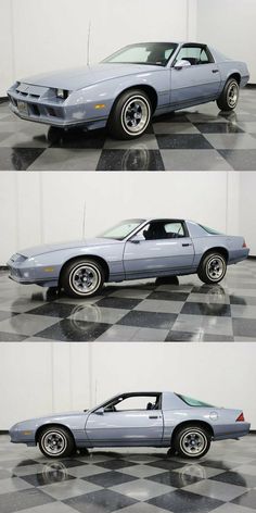 three pictures of the same car in different stages