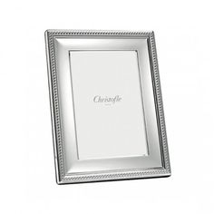 an empty silver frame with the word ciriofle on it's front side