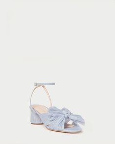 Shop the Dahlia blue bow low heel at Loefflerrandall.com Blue Wedding Shoes, Mid Heel Sandals, Bow Heels, Beautiful Gift Wrapping, Blue Heels, Loeffler Randall, 2 Inch Heels, Blue Bow, Sport Sandals