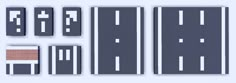 an assortment of road markings are shown in grey and white, along with the same pattern