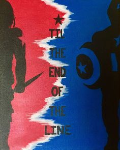 the end of the line poster with silhouettes of two people holding swords and an american flag