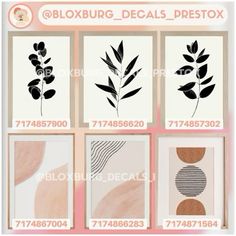 four different types of flower stencils are shown