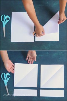 How to make beautiful easy paper snowflakes for winter & Christmas decorations! Simple paper crafts for kids & family. 12 best free templates! - A Piece of Rainbow #papercut #papercrafts #diy #homedecor home decor ideas, #diyhomedecor #winterdecor #christmas #christmasdecor #crafts #fall #winter #farmhouse #vintage #farmhousestyle farmhouse decor, wedding décor #snow #snowflake How To Cut Out Paper Snowflakes, How To Make Large Snowflakes Out Of Paper, Cut A Snowflake From Paper, Cut Out Snowflakes Easy Kids, How To Make Paper Snowflake Garland, Make A Snowflake Paper, Paper Snowflake Patterns How To Fold, Easy Christmas Arts And Crafts For Kids, Folding Paper Snowflakes