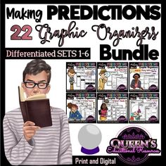 the graphic organizer bundle includes two books and an instructional guide for students to use on their own