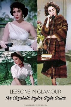 the cover of lessons in glamour, featuring photos of women wearing fur coats and dresses