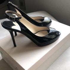 Brand New Jimmy Choo Black Patent Leather Sling Back Sandals. 36.5. Comes With Box And Dust Bag. Formal Black Patent Leather Slingback Sandals, Black Patent Leather Slingback Pumps With Branded Insole, Black Classic Slingback Sandals, Black Classic Slingback Sandals With Open Heel, Designer Black Slingback Sandals With Ankle Strap, Black Patent Leather Open Toe Slingback Pumps, Black Open Toe Patent Leather Slingback Pumps, Black Patent Leather Slingback Sandals With Heel Strap, Black Patent Leather Slingback Sandals With Ankle Strap