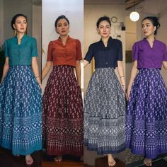 Vintage Lanna TRADITIONAL CLOTHES SET Available In Five Colors - Thailand Vintage Skirt And Blouse Clothe Set For Women 2 piece set Shirt and skirt Cotton fabric fermented with mud, printed pattern, no lining, no glue. Slim-fit collar shirt, front buttons, shirt length 16-17 inches. High waist skirt Tweed pleated style, not smocked, has a back zipper, length 37 inches. Package contents; 1 crop 1 skirt Material : Cotton Fabric Size Top : 34/ Chest 34 inches / Length 16 inches 36/ Chest 36 inches Short Sleeve Dress With Relaxed Lined Skirt, Short Sleeve Dresses With Lined Relaxed Skirt, Skirt And Top Traditional, Vintage Crop Tops, Traditional Clothes, Vintage Rock, Skirt And Blouse, Clothes Set, Collar Blouse