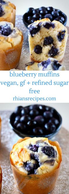 blueberry muffins with vegan, gf - friendly sugar free crust