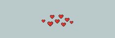 red hearts are arranged in the shape of an arrow