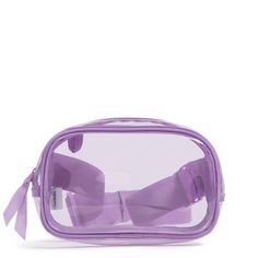 This clear belt bag is your go-anywhere sidekick. Vera Bradley Clear Small Belt Bag in Purple Trendy Nylon Bags With Clear Strap, Trendy Nylon Bag With Clear Strap, Purple Rectangular Bag With Clear Strap, Functional Clear Bag With Clear Strap, Trendy Clear Bags With Zipper Pouch, Clear Pouch Bag For On-the-go, Small Belt Bag, Vera Bradley Lunch Bags, Clear Belt