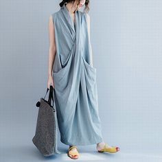 Designer Sleeveless Dress    #designer #sleeveless #dress #gray #maxidress Spring V-neck Sleeveless Dress With Pockets, Cotton Sleeveless Beach Dress With Pockets, Casual Cotton V-neck Sleeveless Dress, Casual Sleeveless Cotton V-neck Dress, Spring Sleeveless Maxi Dress With Pockets, Casual V-neck Sleeveless Cotton Dress, Chic V-neck Sleeveless Dress With Pockets, Spring Sleeveless Dress With Pockets For Vacation, V-neck Maxi Summer Dress With Pockets