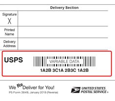 a receipt with the word usps on it and an image of a barcode