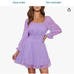 I Ordered This Dress In Two Sizes For My Daughter And Forgot To Return The One She Didn’t Keep. New In Bag. Lilac. Large. Smoke Free Home. Lavender Purple Hoco Dress, Purple Hoco Dress, Mini Dress Off Shoulder, Short Ruffle Dress, Dress From Amazon, Hoco Ideas, Poofy Dress, Floral Print Gowns, Concert Dresses