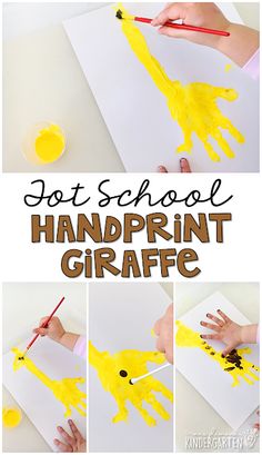 handprint craft for kids with yellow paint