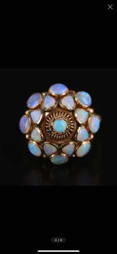 Exquisite vintage Opal Thai Princess Ring with round and pear shaped cabochon Opals. 14Kt yellow gold. Total weight is 3.30g. Stones are 3.00-5.00 x 3.00MM. This piece is an attention grabber in an situation. Yellow Gold Cabochon Opal Ring Collectible, Yellow Gold Cabochon Opal Ring For Collectors, Cabochon Yellow Gold Opal Ring Collectible, Yellow Gold Opal Ring Collectible Antique Style, Vintage Opal Ring In 14k Gold, Antique Yellow Gold Opal Ring For Collectors, Vintage 14k Gold Opal Ring, Antique Yellow Gold Opal Ring Collectible, Heirloom Opal Cabochon Ring Collectible