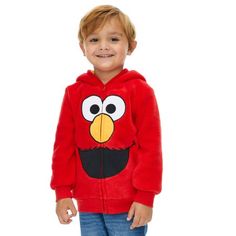 Sesame Street Elmo Toddler Boys Zip-Up Costume Hoodie Elmo 4T Color: Multicolor.  Gender: male. Sesame Street Dress, Elmo Costume, Elmo Face, Winter Essentials Clothes, Elmo World, Sesame Street Elmo, Sesame Street Cookie Monster, Pull Bebe