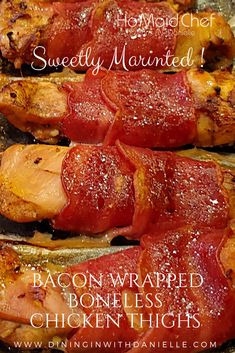 Bacon Wrapped Boneless Chicken Thighs Healthy Fried Chicken Recipes, Healthy Fried Chicken, Comfort Food Chicken, Leftover Turkey Recipes, Bacon Wrapped Chicken, Fried Chicken Recipes, Turkey Bacon, Boneless Chicken Thighs