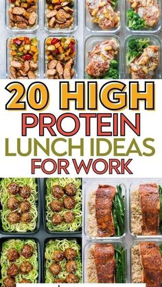 20 high protein lunch ideas for work that are easy to make and packed in plastic containers