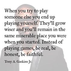 a man in a suit and tie with a quote from tony a gaskins jr