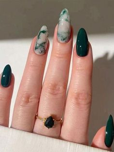 Ballet Nails, Dark Green Nails, Milky Nails, Green Nail Designs, Casual Nails, Color Nails, Birthday Nails, Foot Care, Nails Inspo